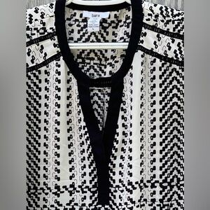Bar III~ Women's Black White Print Shirt Size Large